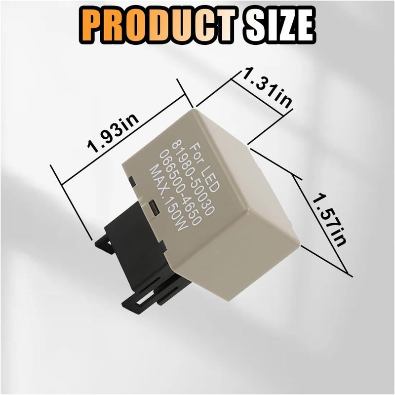 GLSOWEE Car LED Flasher Assy Relay, 8 Pin LM449 81980-50030 066500-4650, Electronic LED Turn Signal Relay Repair Super Flash, Fit for Most Car LED Turn Signal Light Bulbs - Image 3